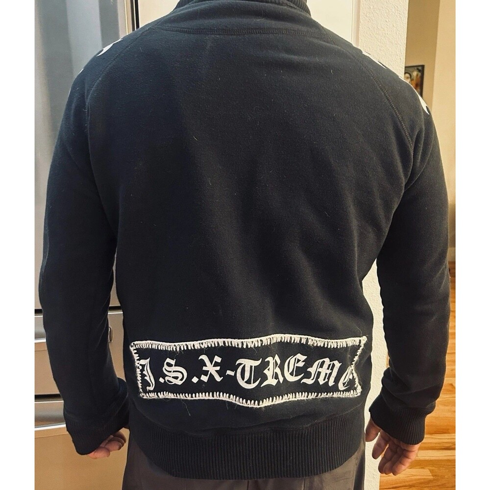 JSX-TREME Blk Swtr L Made In Italy RiRi Zipper gothic Blk Letter gothic